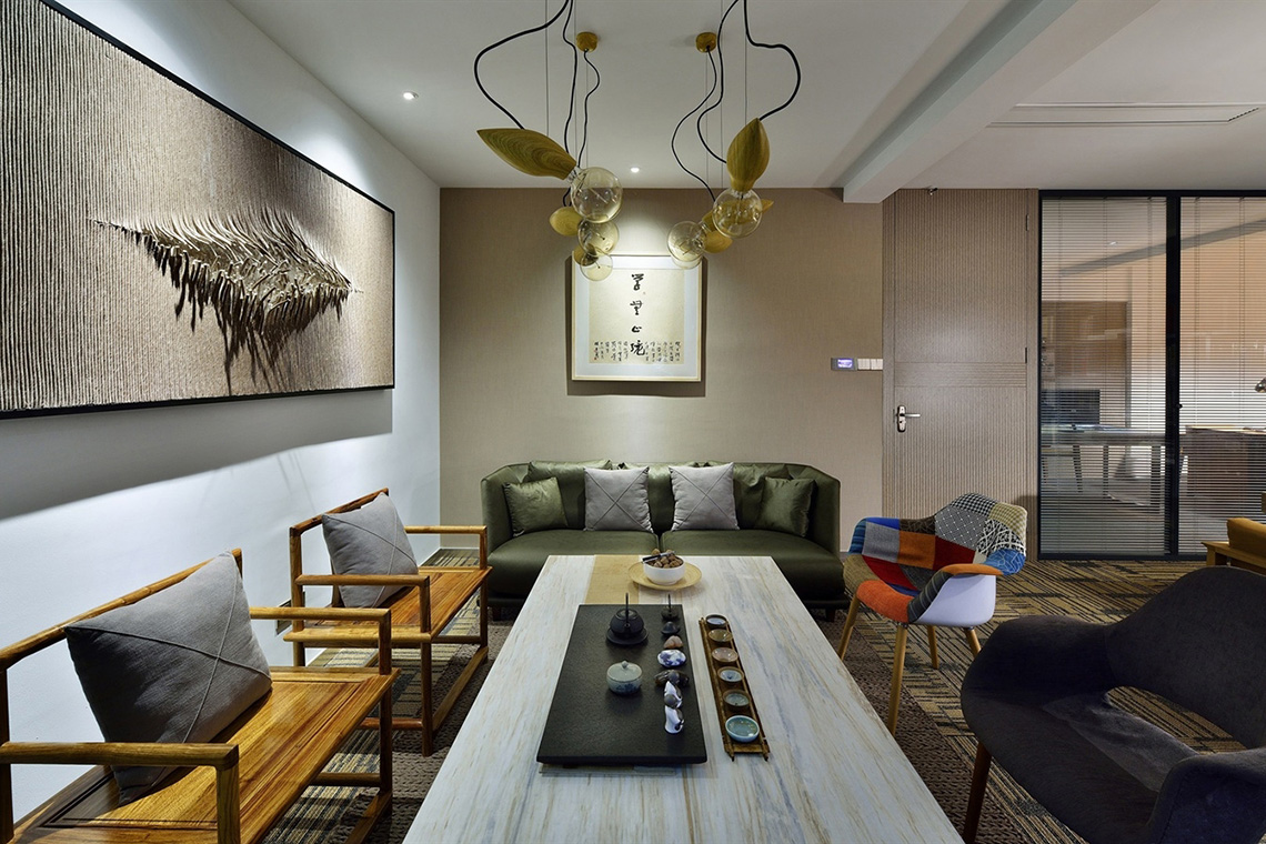 財務咨詢公司中式風格辦公室裝修設計-第4張圖片-上海古都建筑設計集團 財務咨詢公司中式風格辦公室裝修設計-第4張圖片-上海古都建筑設計集團