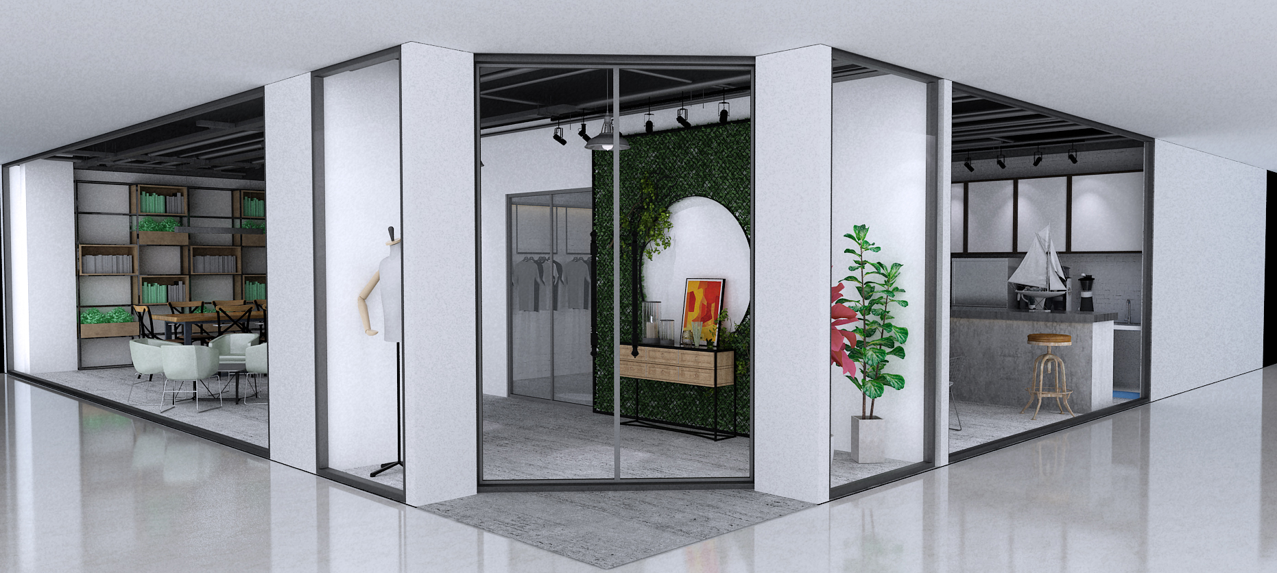 徐匯區(qū)工業(yè)風(fēng)格服裝店辦公室裝修設(shè)計-第1張圖片-上海古都建筑設(shè)計集團(tuán)