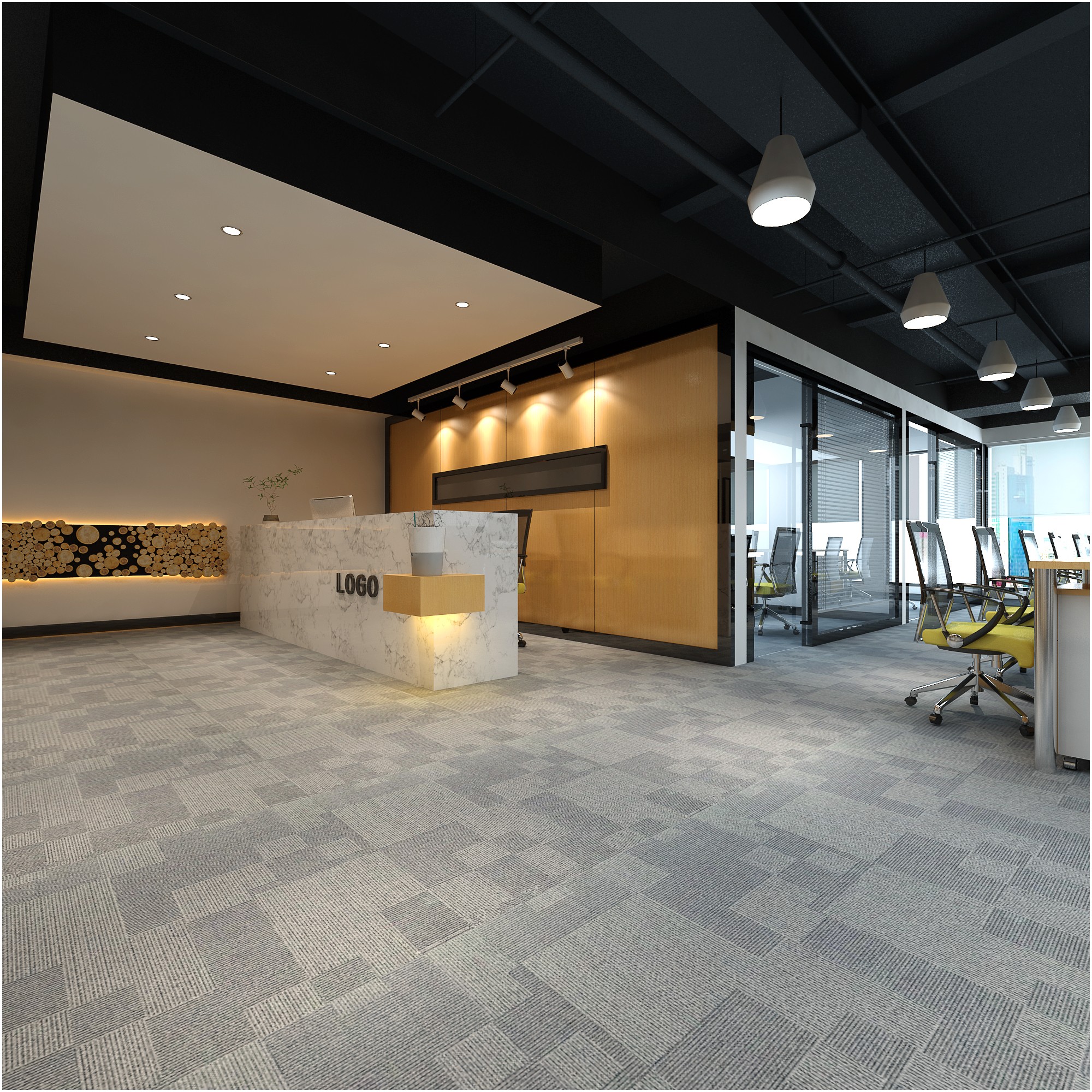 現(xiàn)代文藝辦公室裝修設計-第1張圖片-上海古都建筑設計集團