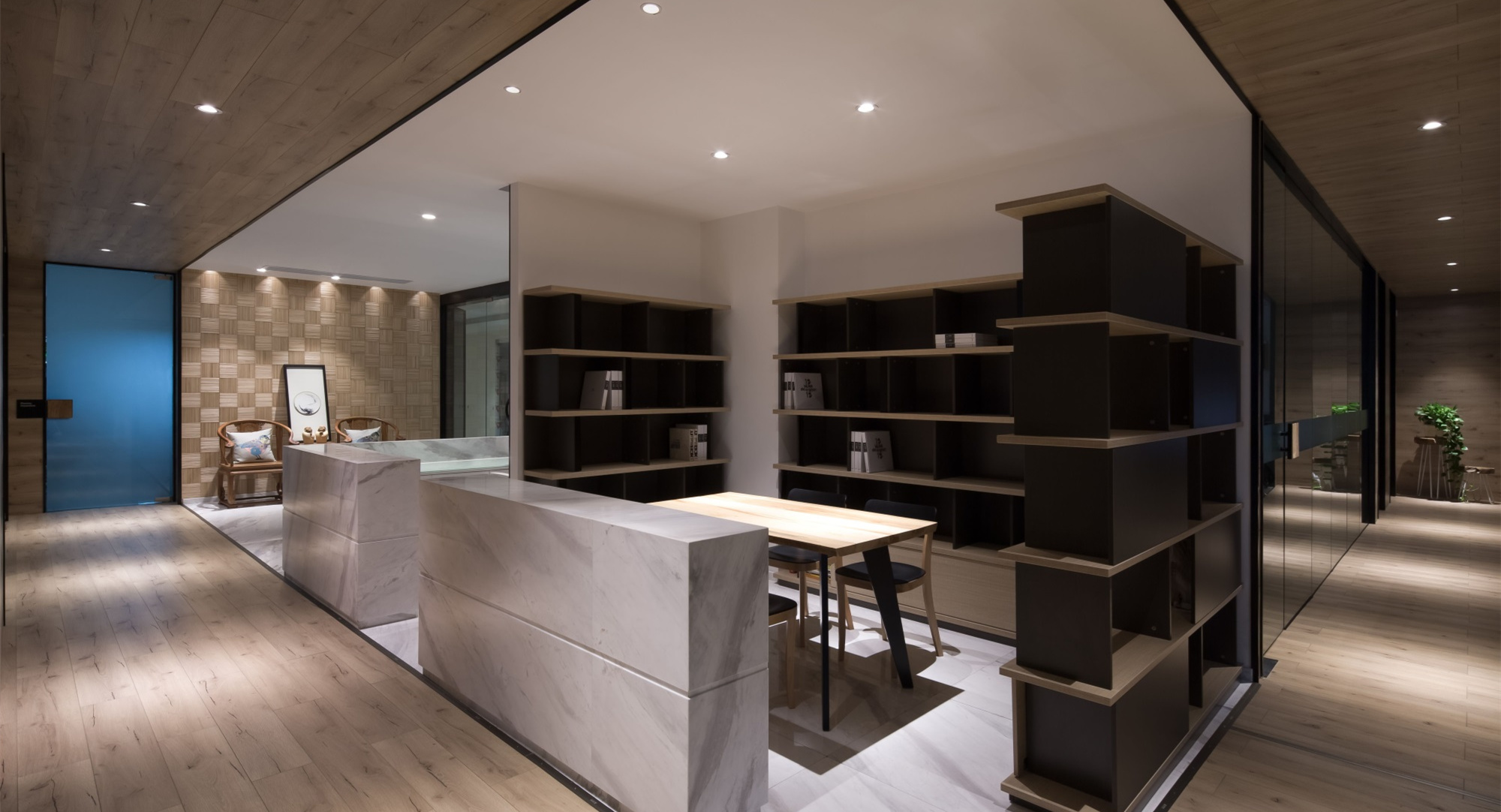 商務(wù)穩(wěn)重風格辦公室裝修設(shè)計-第2張圖片-上海古都建筑設(shè)計集團